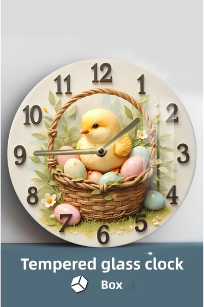 kutuTR Cute Chick Patterned 3D Looking Tempered Glass Watch – 33 cm Csdw328