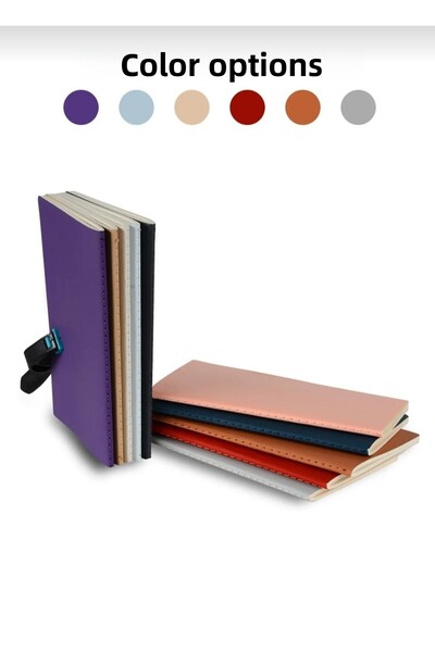 Copyder Wholesale 70 Pieces of Plika Flexible Cover 80 Gr. Ivory Inner Paper Lined - 7 Colors 80 Sheets Sports Stitched