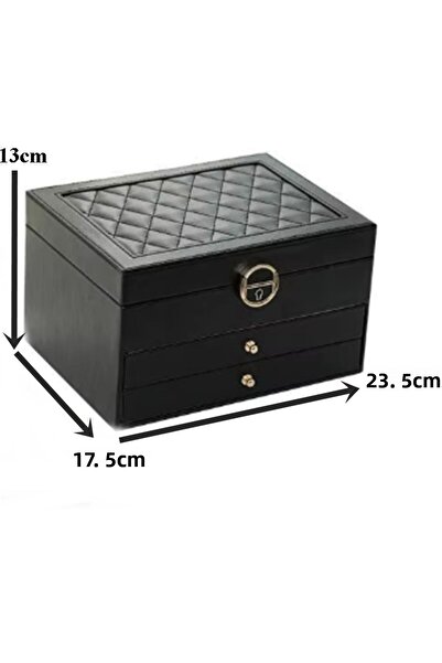 gaman Mk-24 3-Tier Jewelry with Drawer-Gold-Ring-Necklace Storage Premium Jewellery Jewelry Box & Organizer