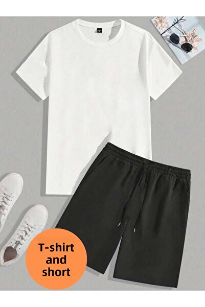 THE WHITE Set de pantaloni scurți Basic din 2 piese pentru bărbați