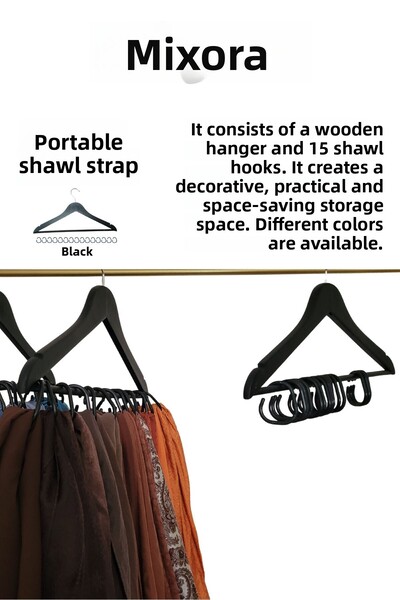 Miksora حزام شال محمول (أسود)