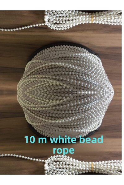 BULUT DİZAYN VE HEDİYELİK EŞYA 10meters Glass Balcony Plastic Beaded Rope Chains Bead Diameter 4.5mm (WHITE)