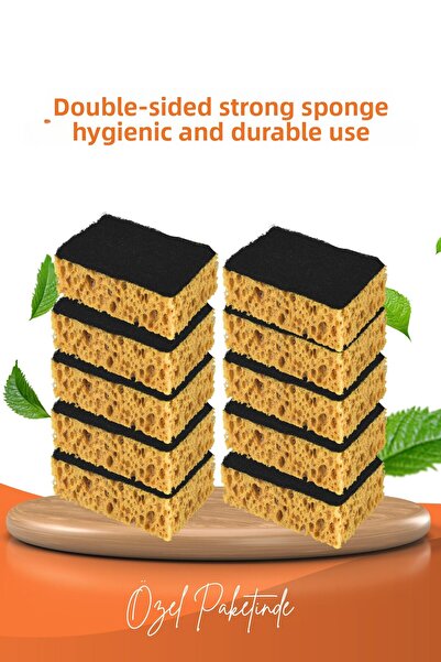 grimorlife 4 Pieces of Fiber Flat Dish Sponge – Special Textured, Durable Wide Pore Kitchen Sponge Set