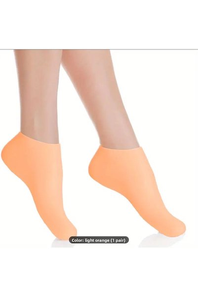 ORGANICYOU Yiwu 1 Pair Women's Bright Orange Silicone Socks for Dry Chapped F...