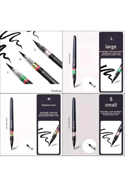 Sanathobi Pensă cu pensulă, stilou cu vârf de pensulă, porcelan, ceramică, pe...