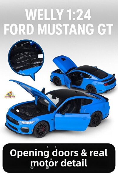 Pshoplay ويلي 1:24 فورد موستانج جي تي - سيارة معدنية مفصلة مع باب قابل للفتح ...