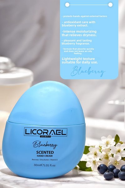 Licorael Dubai كريم اليد بخلاصة التوت البري (التوت الأزرق)