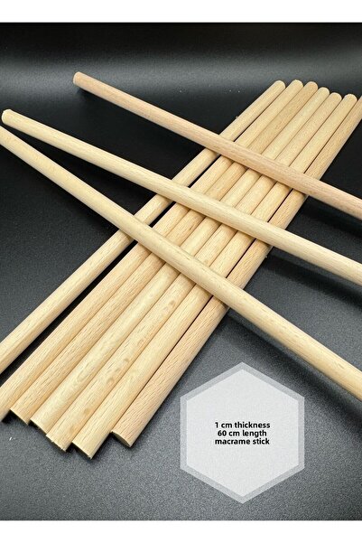 Fiolimore 1 см дебелина 60 см дължина Макраме пръчка сурова 3 броя Kavela Hob...