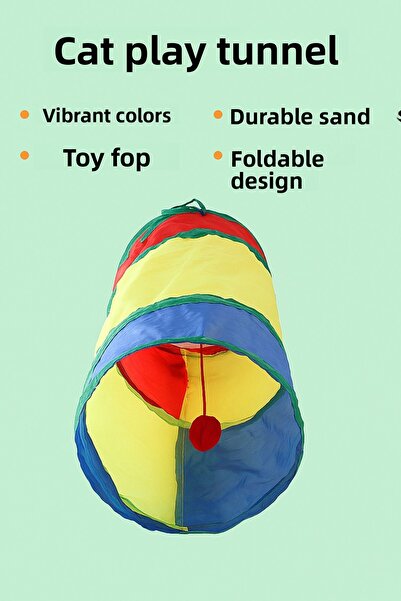 Yenilig نفق لعب القطط - طول 50 سم، قطر 25 سم، تصميم قابل للطي وممتع