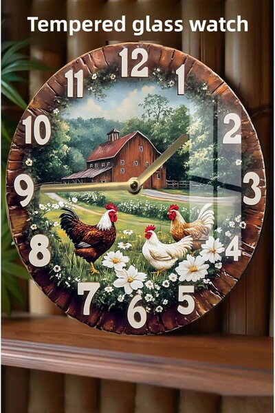 kutuTR Decorative Stylish Design 3D Look Tempered Glass Watch – 33 cm Csdw049