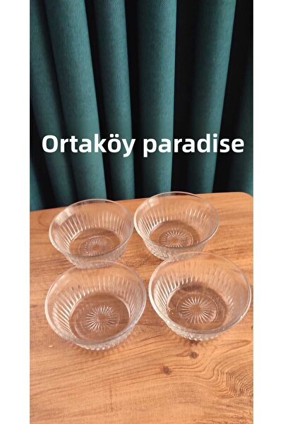 ORTAKÖY CENNETİ 4 Grand Size Glass Bowl Good Quality 345 Cc Volume Mouth Widt...