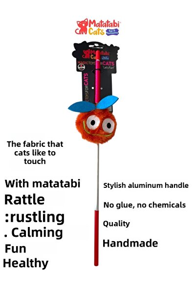 MATATABİ CATS Matatabi Cats Chery Aluminum Handle Cat Fishing Rod(Matatabi,Include Rattle and Special Rustle.Special Fabric)