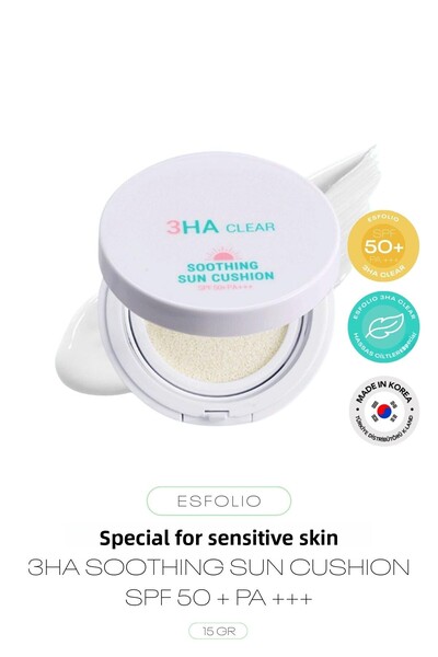 Esfolio وسادة واقية من الشمس للبشرة الحساسة 3HA وسادة شمسية مهدئة وشفافة