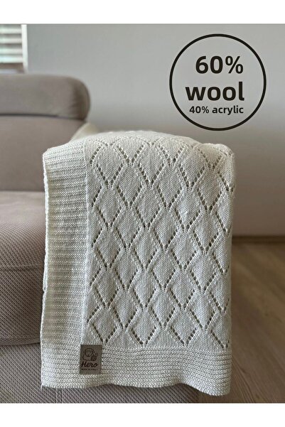 HERO CASA Wool Knitwear Tv Blanket Openwork