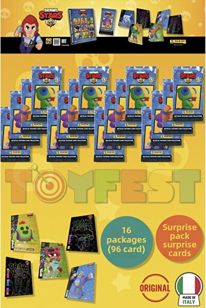 TOYFEST Brawl Stars Panini Official Card Pack: 16 Packs (96 Cards)