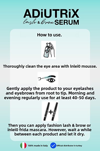 İnLei Adiutrix Vegan Eyelash and Eyebrow Strengthening Lengthening Serum