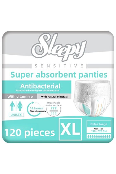Sleepy سراويل داخلية ماصة حساسة مضادة للبكتيريا مقاس كبير جدًا 30×4 120 قطعة