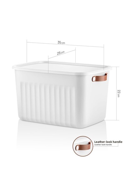 Frapan Home 3 Pieces 15 Lt Multi-Purpose Organizer Box with Lid Inside Cabinet Bathroom Kitchen Organizer