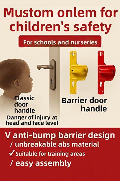 hilal kimya Unbreakable Barrier Door Handle Offering Maximum Safety Durability for School-Nursery Doors-Navy Blue