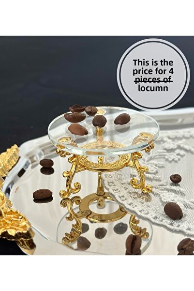 Melinda home 4 Pieces of Tea and Coffee Side Turkish Delight Bowl, Macaron Ho...