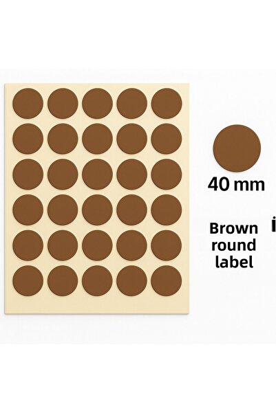 Kalite Barkod Etichetă rotundă 40 mm culoare cafea 300 bucăți etichete -
