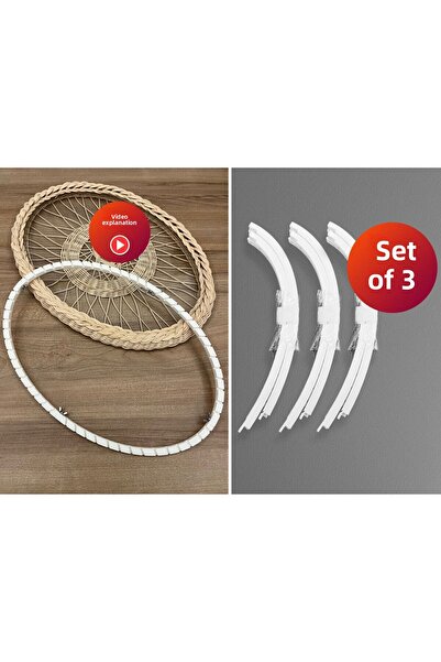 Petek Rattan قالب صينية راتان بيضاوي مكون من 3 قطع - مادة بلا - مع فيديو - غي...