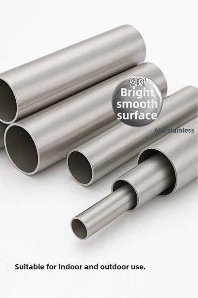 abcpaslanmaz Chrome Pipe 60 X 56mm - Length: 2 Meters - Stainless Steel