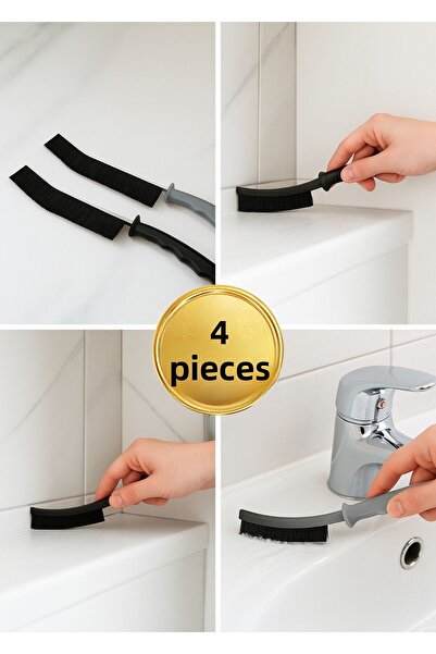 BRE HOME 4-Piece Detail Cleaning Brush – Cleaning Brush for Narrow Spaces, between Tiles and Sink Edges