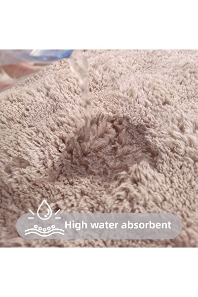 Bestekar Puffelle Embossed Coffee Large Size Non-Slip Modern Washable Soft Double Bath Mat Set