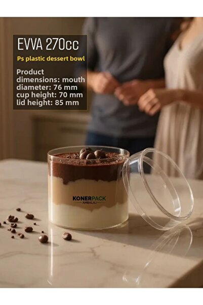 KONERPACK 12 Pieces Hard Plastic Magnolia Bowl with Lid 270 Cc