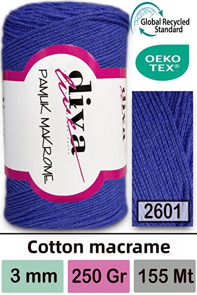 Diva İplik Diva Bumbac Macrame 2601 Saks Blue