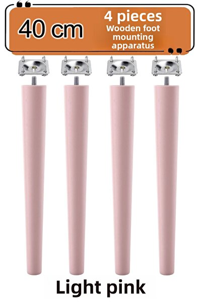 GLASWEN 4 bucăți picioare din lemn 40 cm roz deschis cu șuruburi M8, accesori...