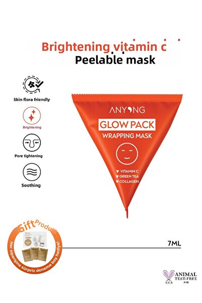 Anyong Brightening Vitamin C Peel-Off Mask – Glass Skin Effect, Face Neck and...
