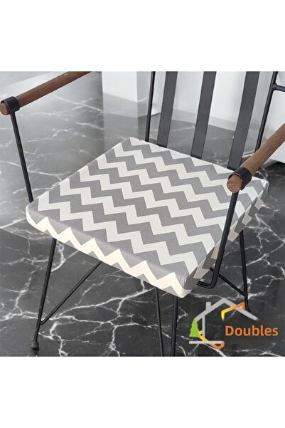 DÜŞLER EV TEKSTİLİ 40x40 Gri crem cu model în zig-zag, rezistent la apă și pe...