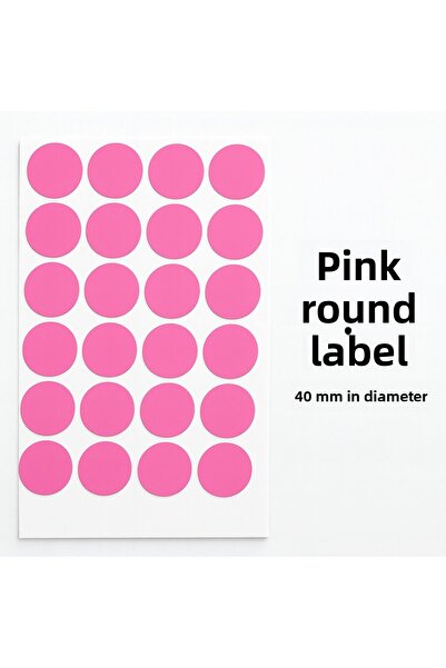 Kalite Barkod Etichetă rotundă 40 mm Culoare roz 300 bucăți etichete -