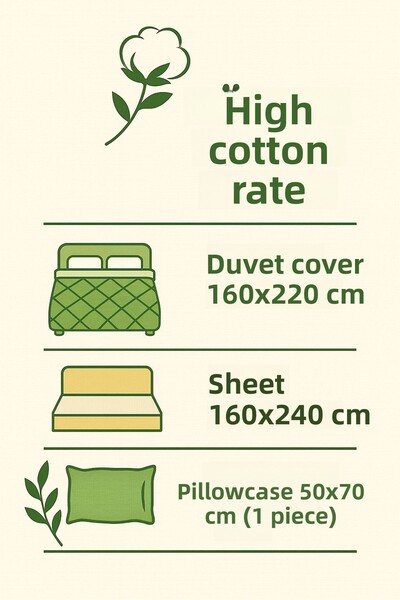 Evimcim Gift Boxed Cotton Single Duvet Cover Set Black Gray Classic Patterned Fabric (160X220 cm)