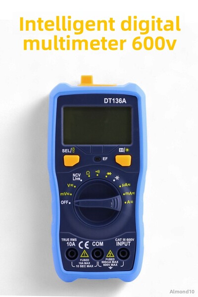 Badem10 600V Digital Multimeter Electrical Measure Tester Instrument Ammeter Resistance Current Voltage Meter