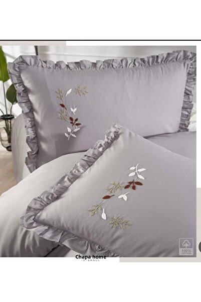 Çapa Home Çapa Home Double Personal Duvet Cover Set with Embroidered Ruffles