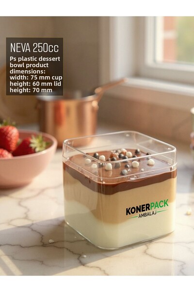 KONERPACK 24 قطعة من وعاء ماجنوليا البلاستيكي الصلب ذو اللون الشفاف مع غطاء و...