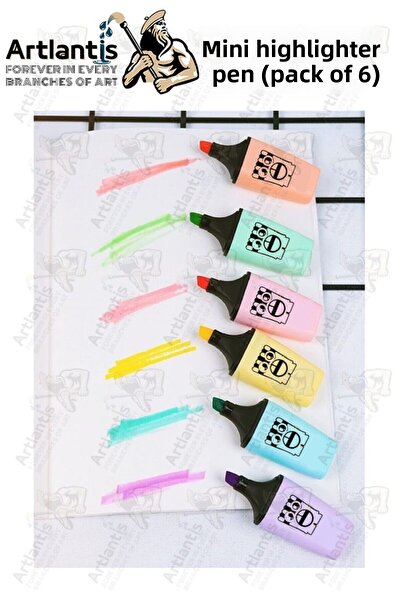 Artlantis Mini marcator 1 pachet 6 culori Mini marcator drăguț 6 bucăți marca...