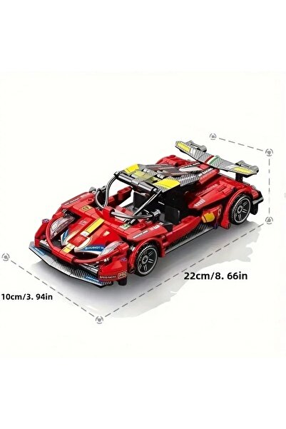 BUILDING BLOCK 408 Pieces Red Sports Car Assembly Building Block Abs Plastic 6 Years Old and Above Gift Toy