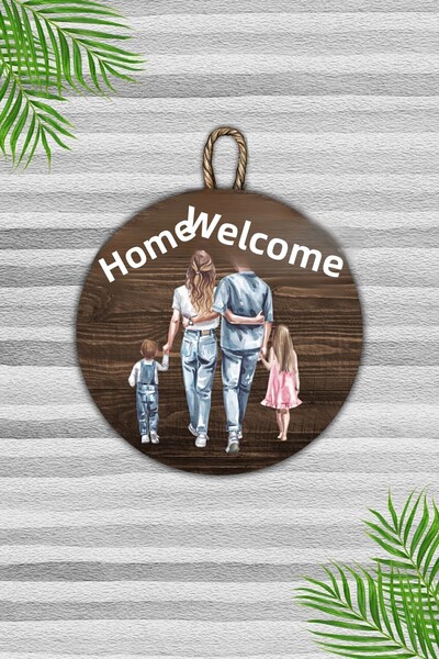 Dormot Ornament modern pentru ușă din lemn - Ornament pentru ușă de bun venit...