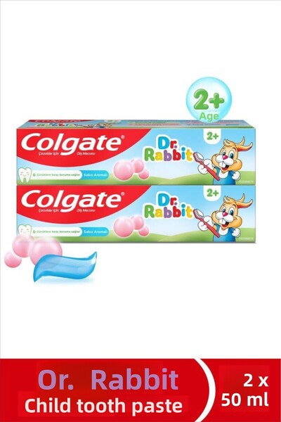 Colgate Dr. Rabbit Bubblegum 50ml Children's Toothpaste X2