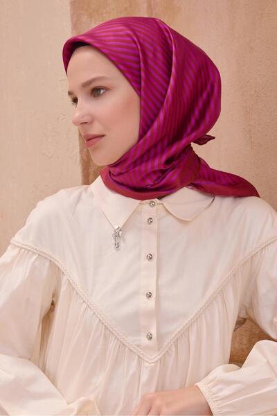 Belli Шовковий шарф Tivil 4115 - 86 Рожевий змішаний візерунок