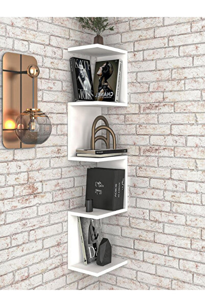 AYDIN MOBİLYA Zig Zag Köşe Duvar Rafı MDF