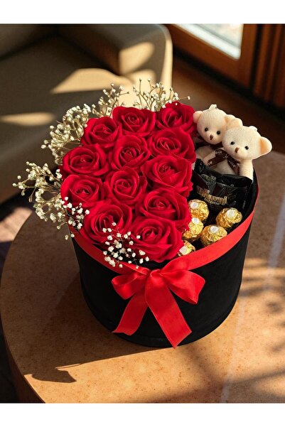 CAPSULE Sevgiliye Özel Hediye Gül Kutu Kırmızı Hediyelik Çiçek Doğum Günü Sepeti Kız Arkadaşa Eşe Sevgili