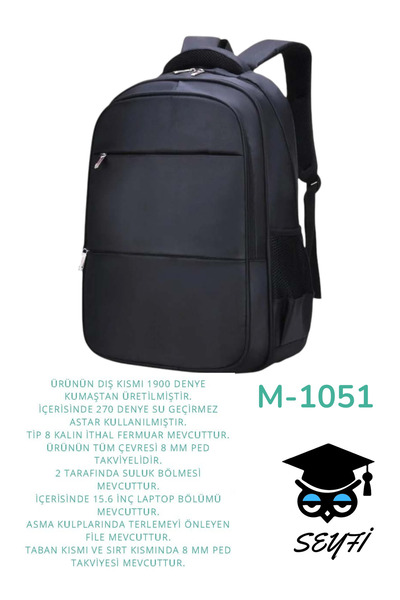 SEYFİKİRTASİYE Document Notebook High School Middle School Primary School University Travel Bag 1St Class Waterproof Fabric
