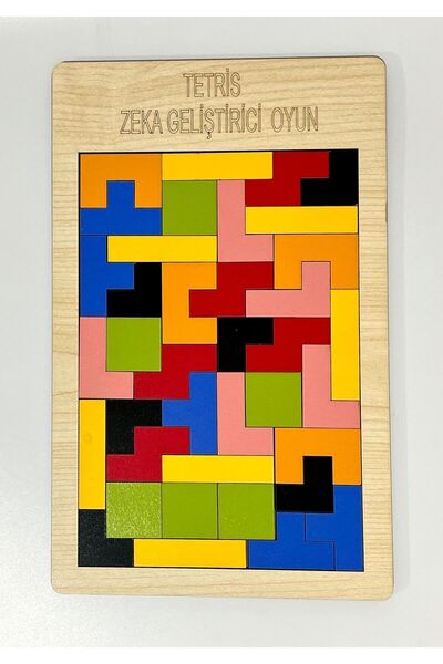 WoodStory Ahşap Tetris Oyunu Blok Puzzle Zeka Oyuncağı Montessori Beceri Gelişimi El Beceri Oyuncağı Eğitici