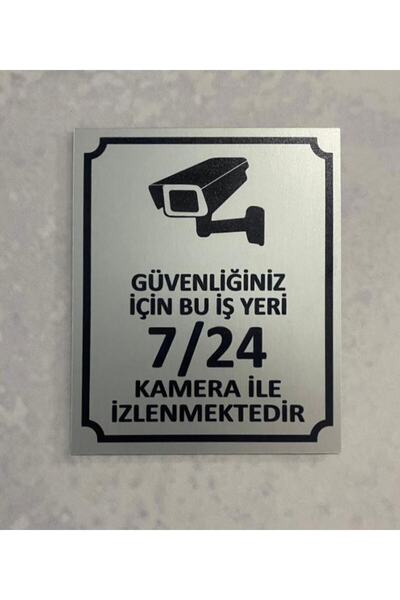 Yönline Security Camera Warning Sign Self-Adhesive Directional Sign 12X10 cm