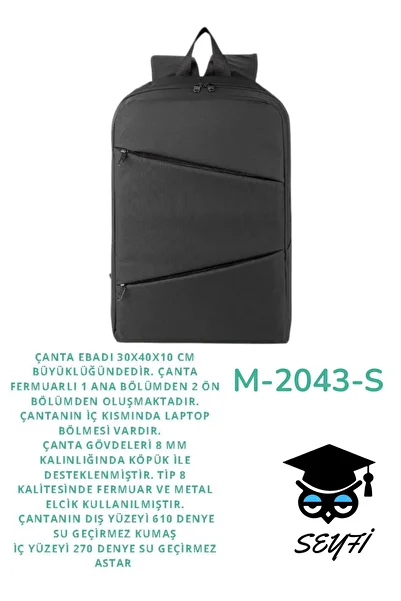 SEYFİKİRTASİYE Document Notebook High School Middle School Primary School University Travel Bag 1St Class Waterproof Fabric